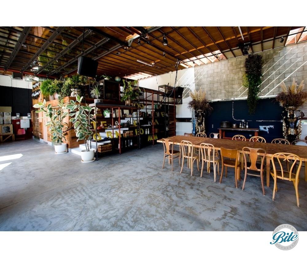 SmogShoppe's Grand Courtyard is an enclosed space with plenty of character.  Stairs lead to the crow's nest