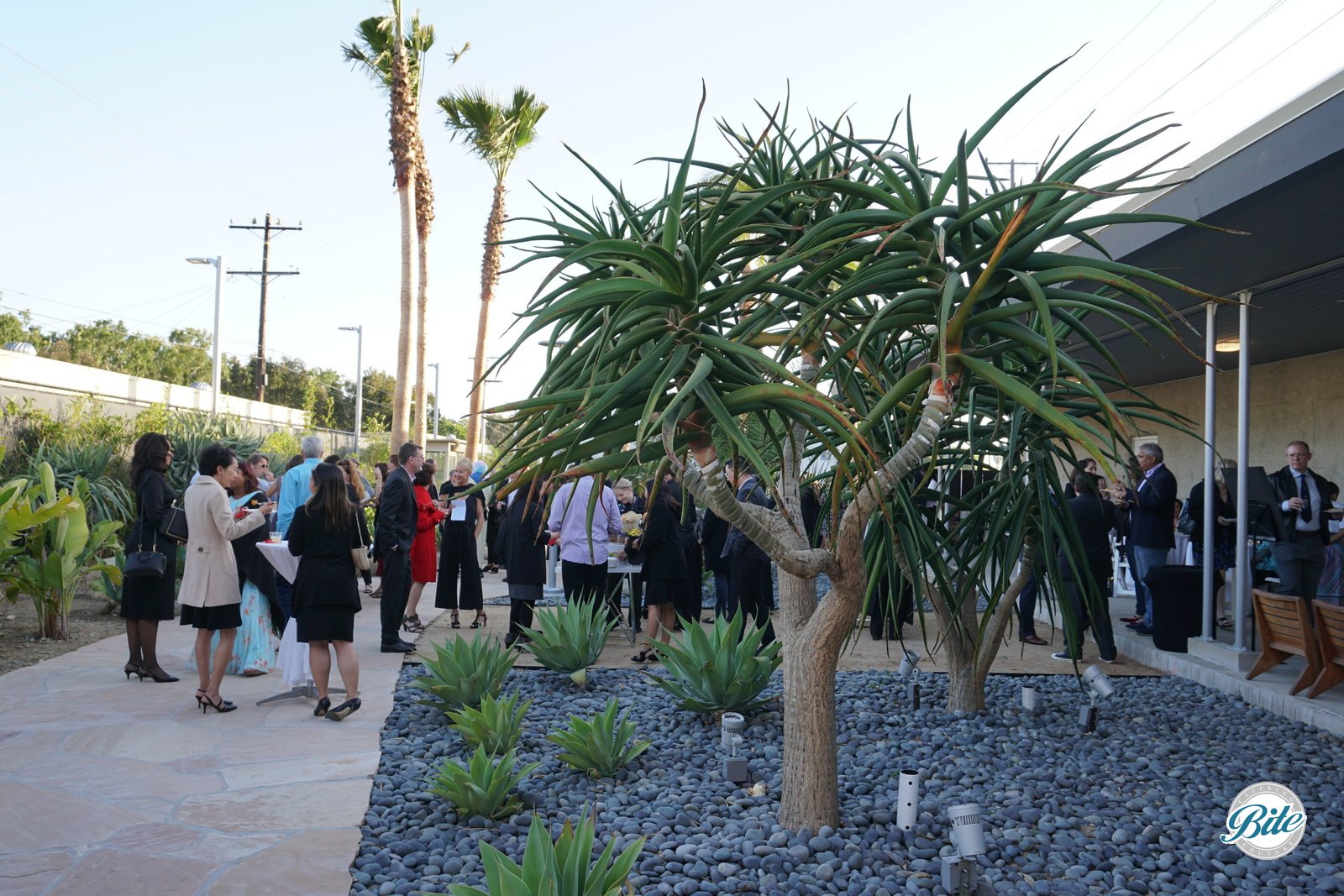 Guests Enjoying Wende Museum Courtyard