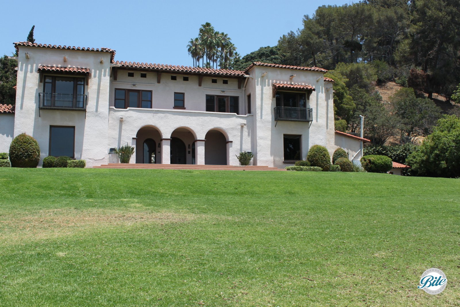 Wattles Mansion view of the house from the front lawn