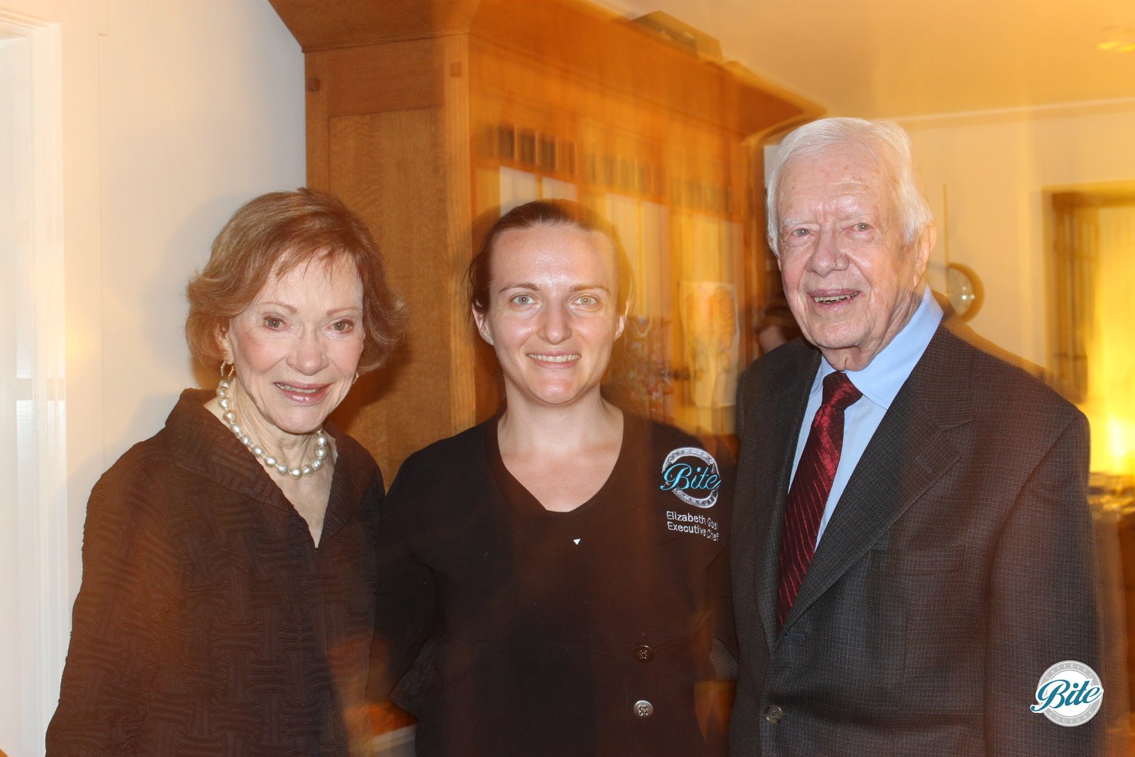 Chef Elizabeth with President Carter and First Lady @ BBQ Fundraiser