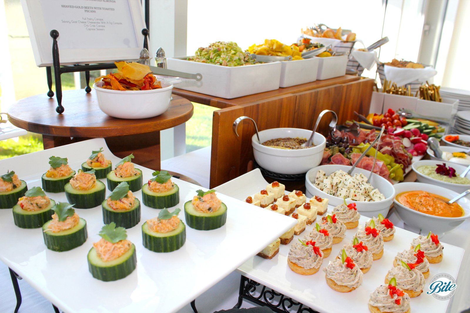 Crab Cucumber Canape Overlooking Display