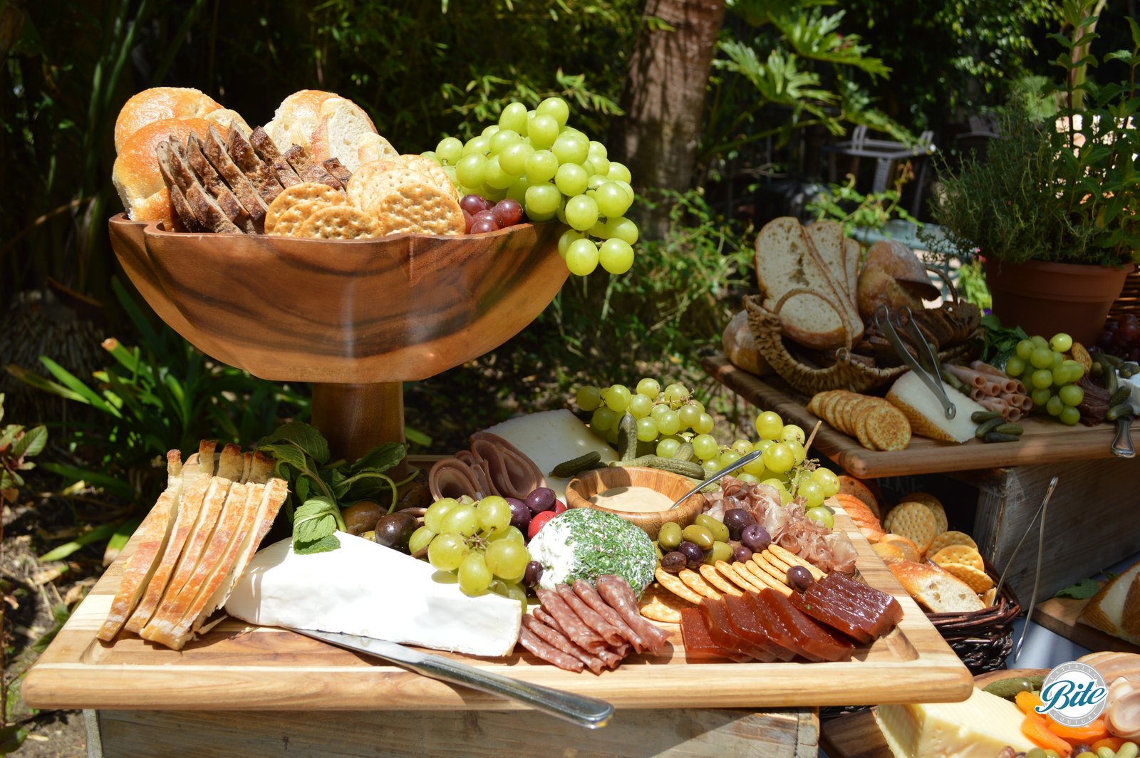 International Cheese and Charcuterie Display Closeup