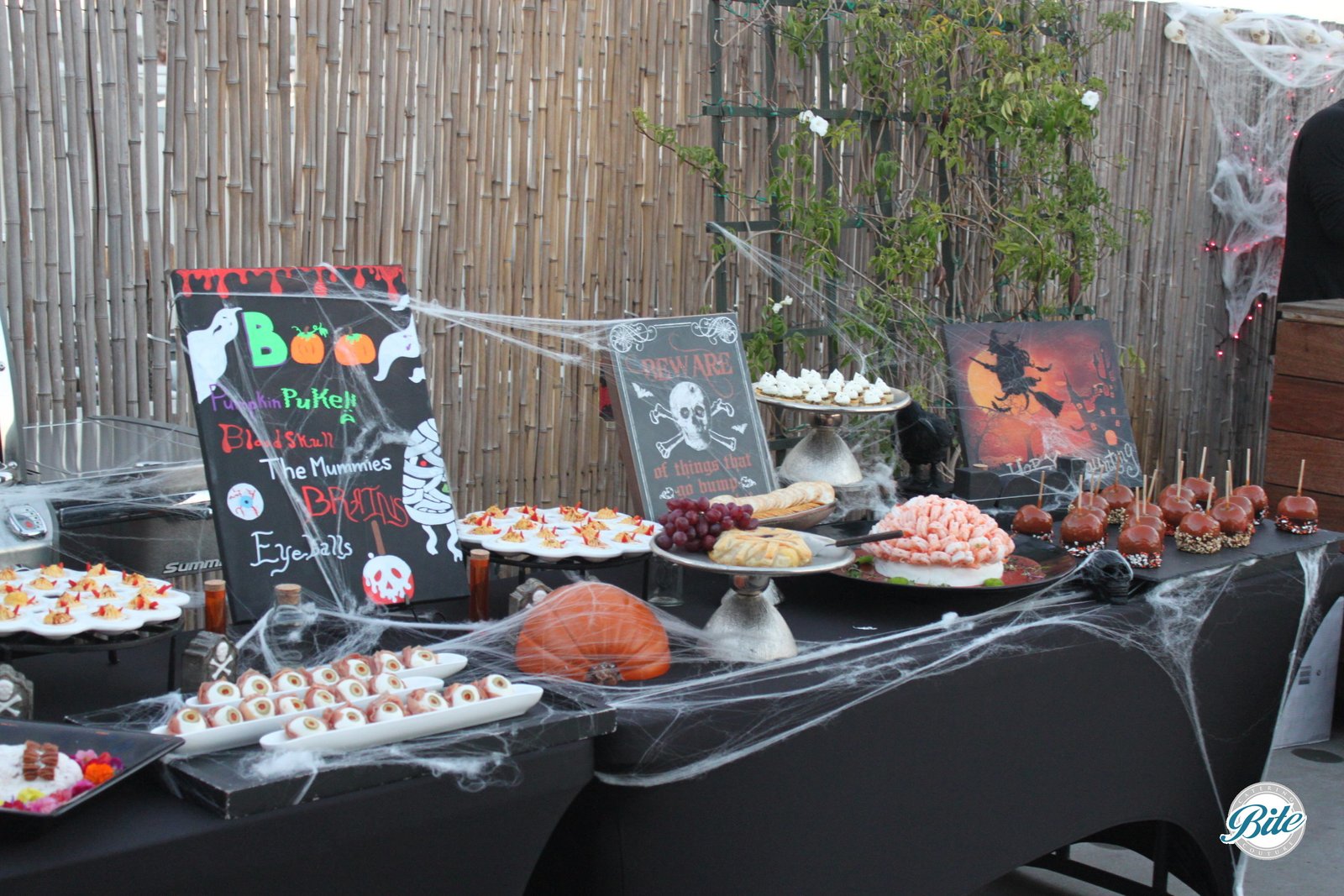 Halloween Display with Eyeballs and Brains