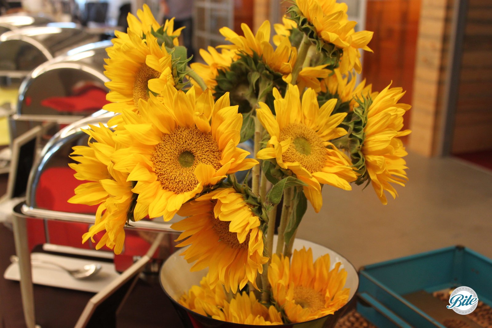 Sunflowers Brighten the Buffet