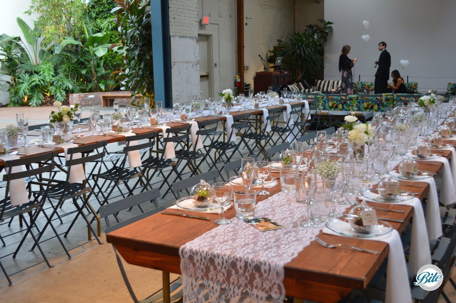 Long tables @ Millwick setup for dinner