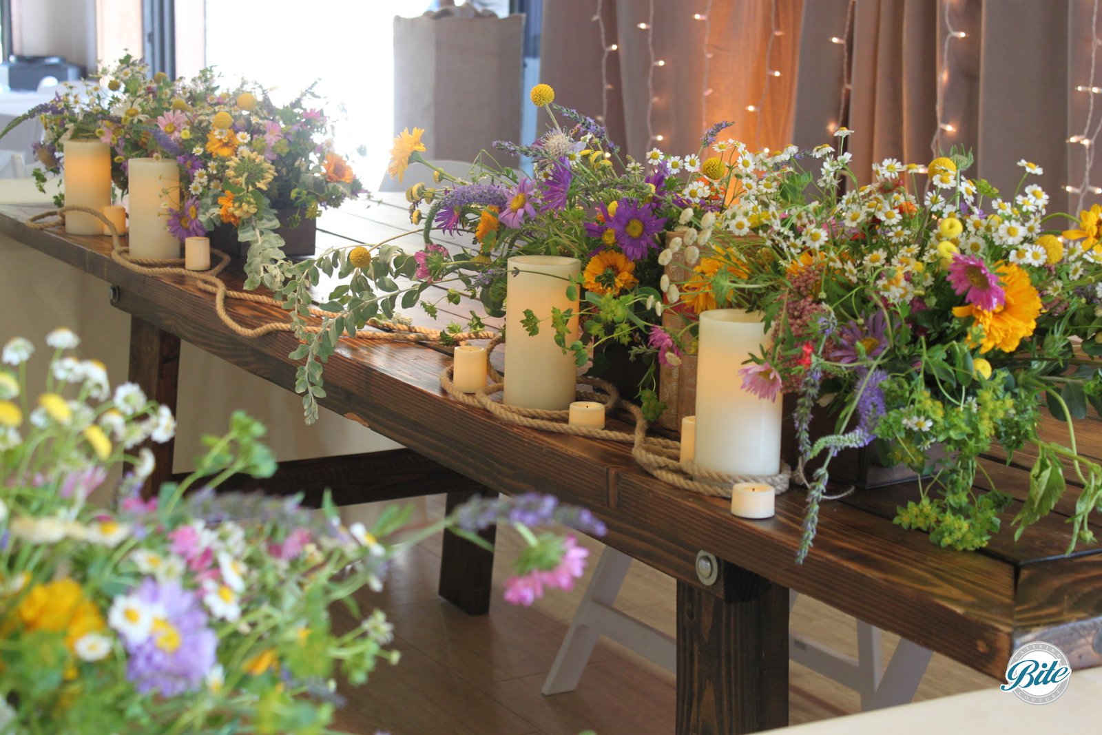 Themed floral arrangement for head table