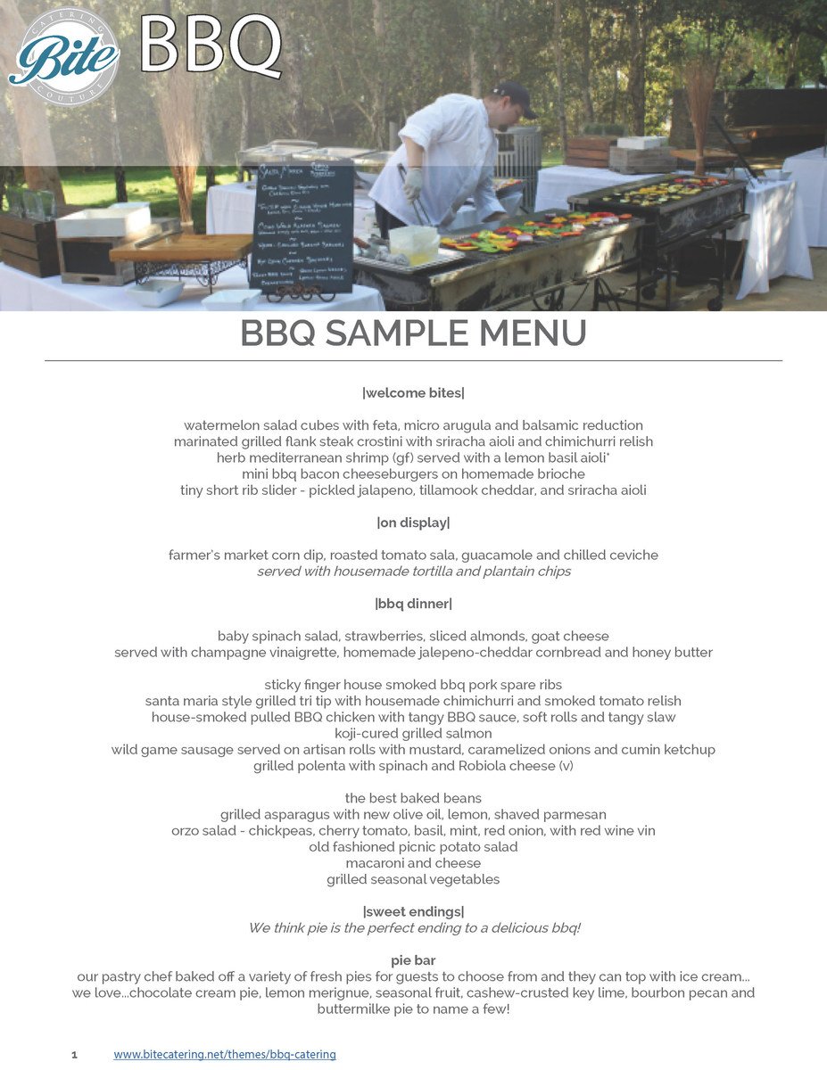 BBQ Menu Ideas