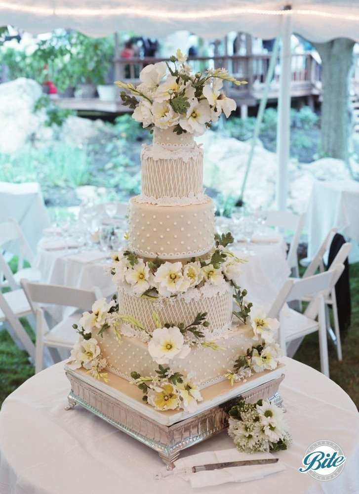 Wedding Cake with Sugar Flowers