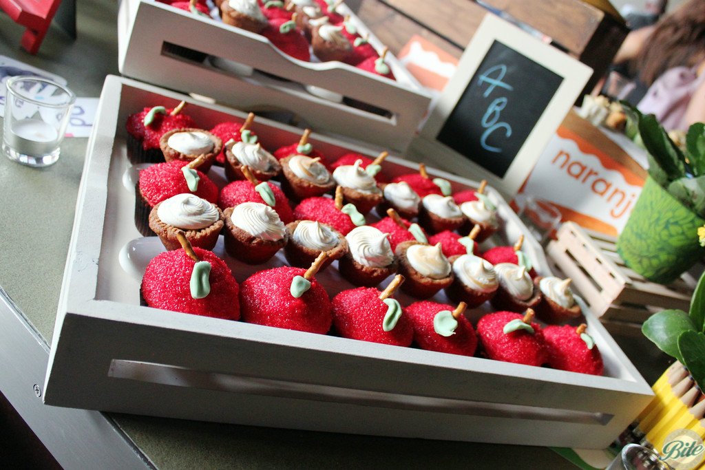 Dessert display with cupcakes and mini pies