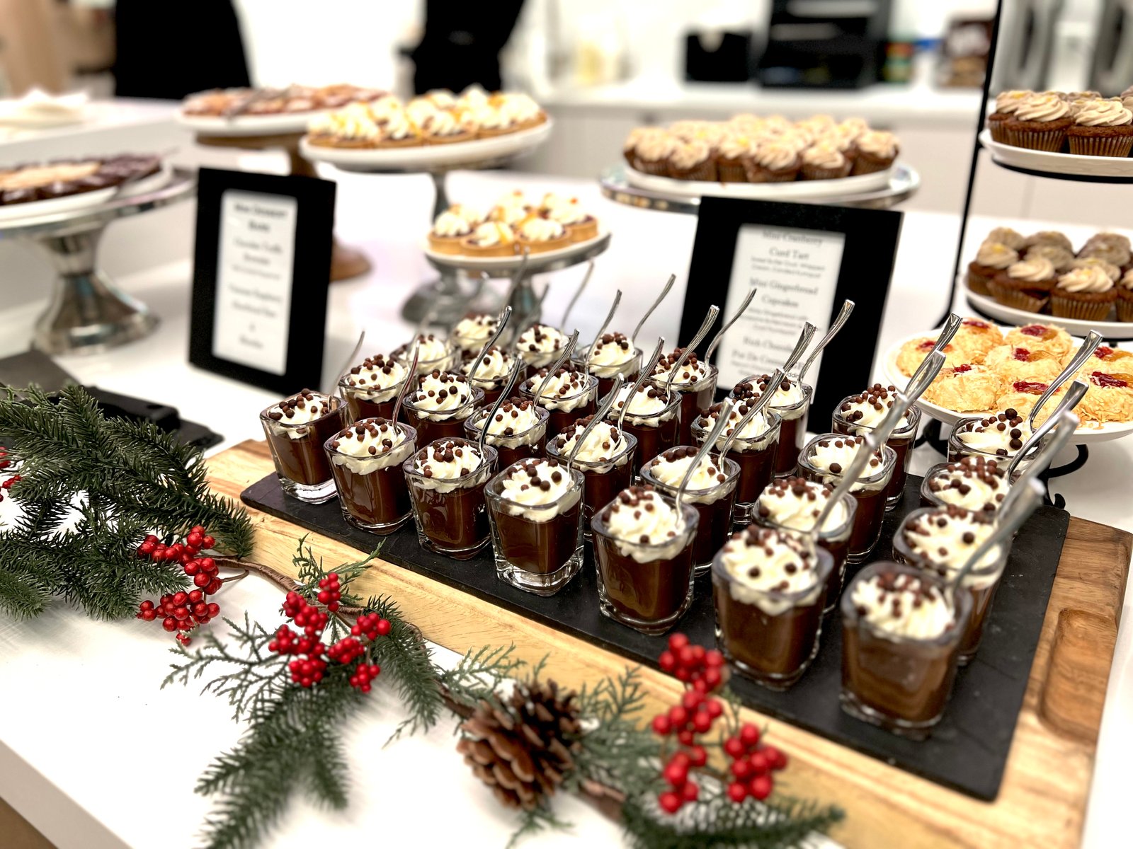 A holiday dessert display