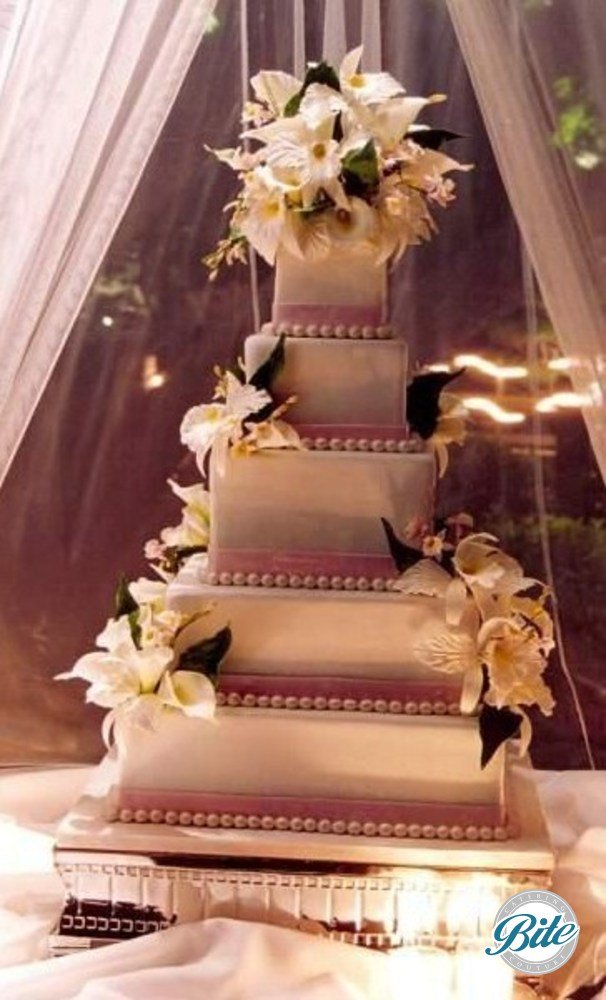 Wedding Cake under canopy