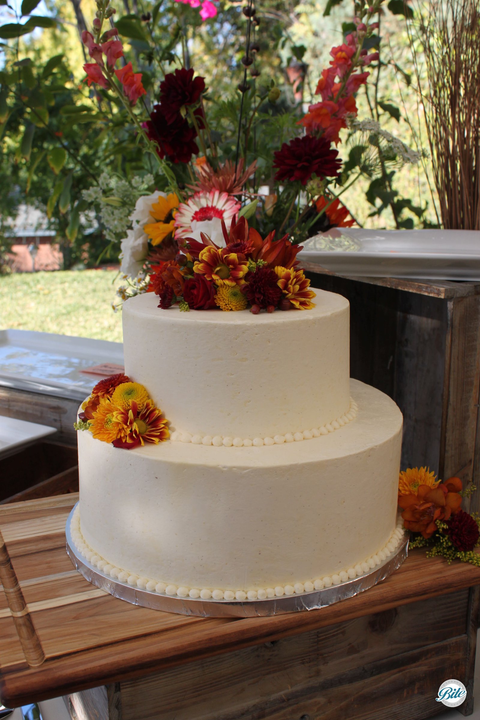 Wedding Cake with Fall Colors