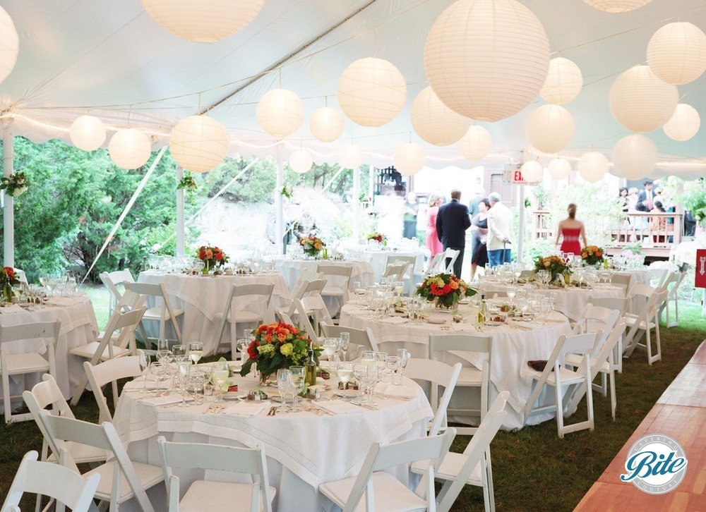 Backyard Wedding Tent w/ Lanterns