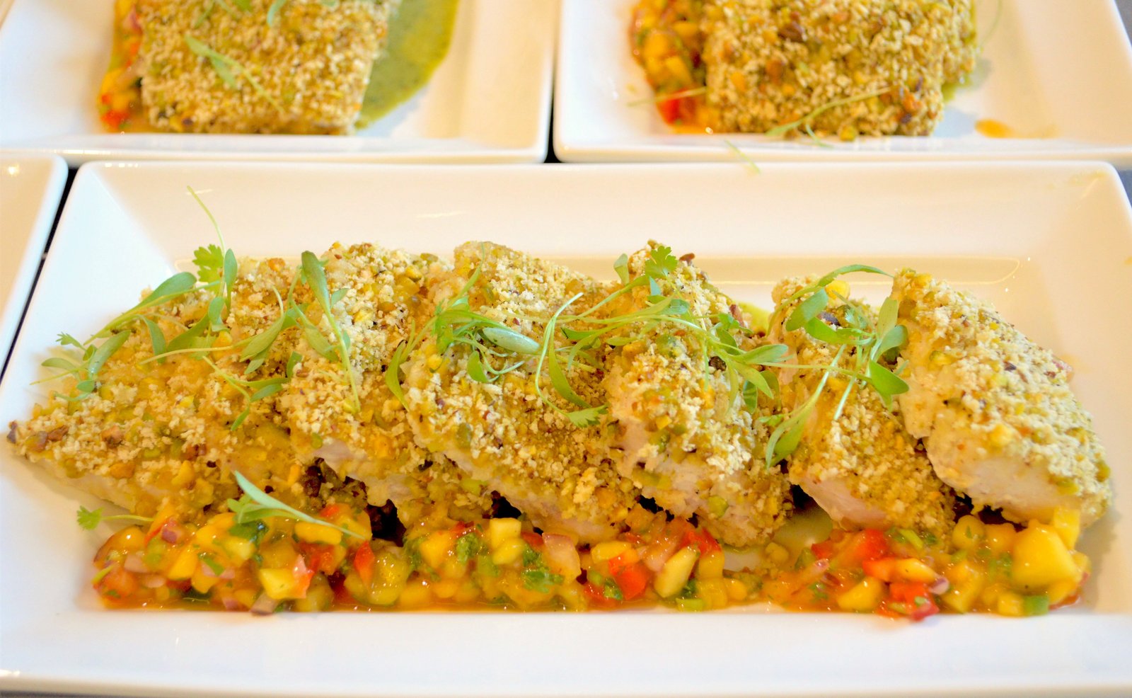 pistachio crusted seasonal catch