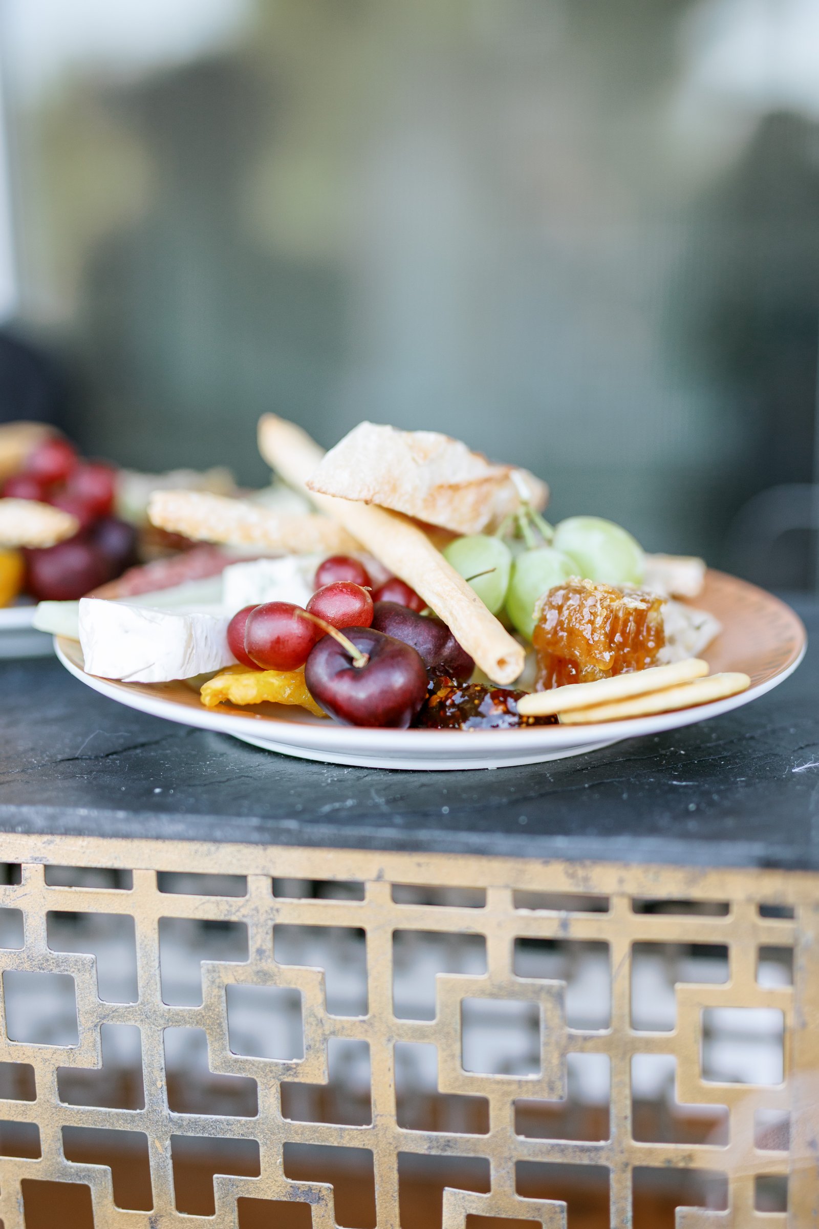 Elegantly pre-plated individual portions for guests to graze on during the wedding cocktail hour