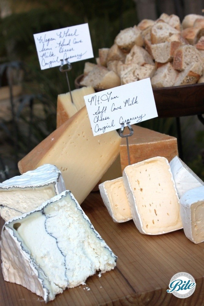 Rustic cheese display 
