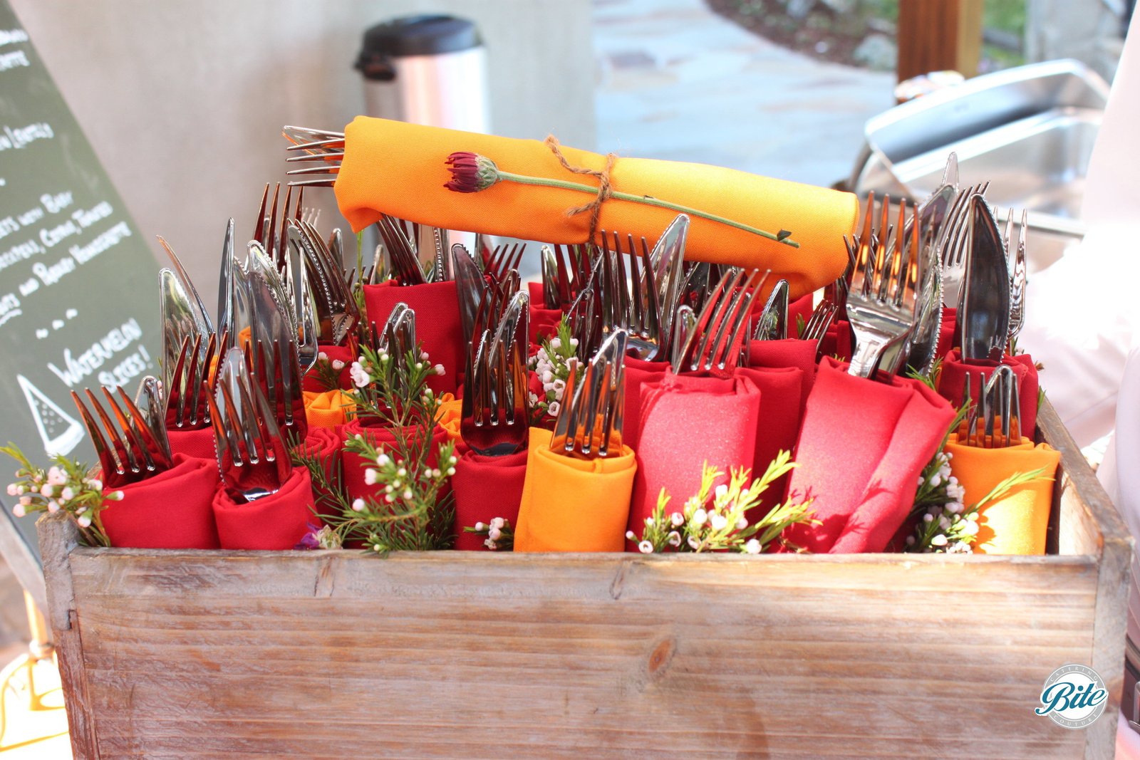 Individual Utensil Roll Ups With Wildflowers