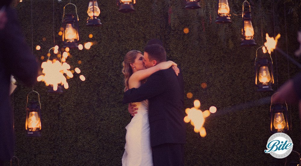 Wedding Photos - Kissing under the lanterns