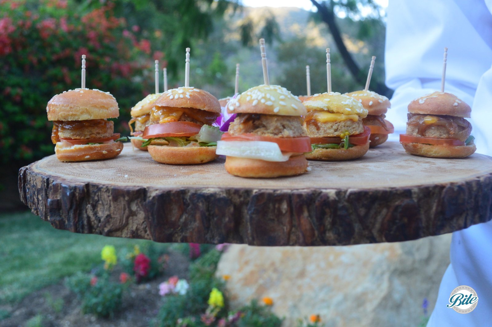 Veggie Burgers on Tree Tray