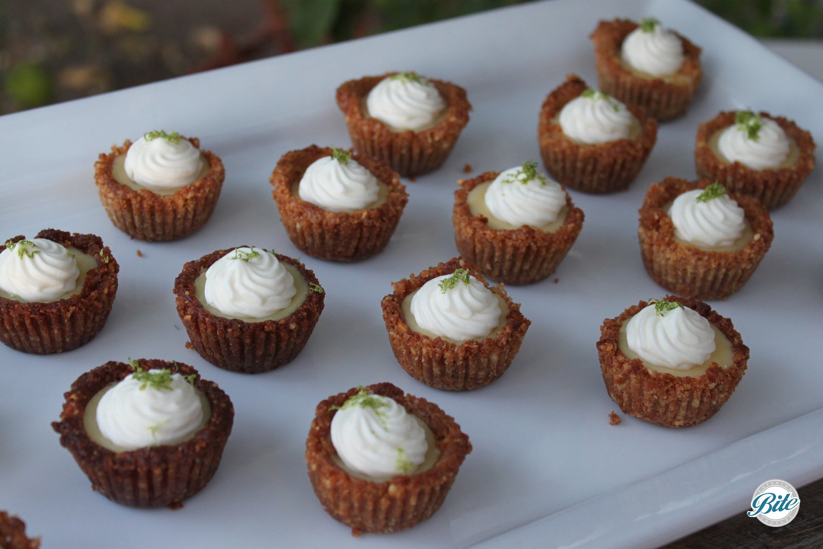Mini Key Lime Pies on White Tray