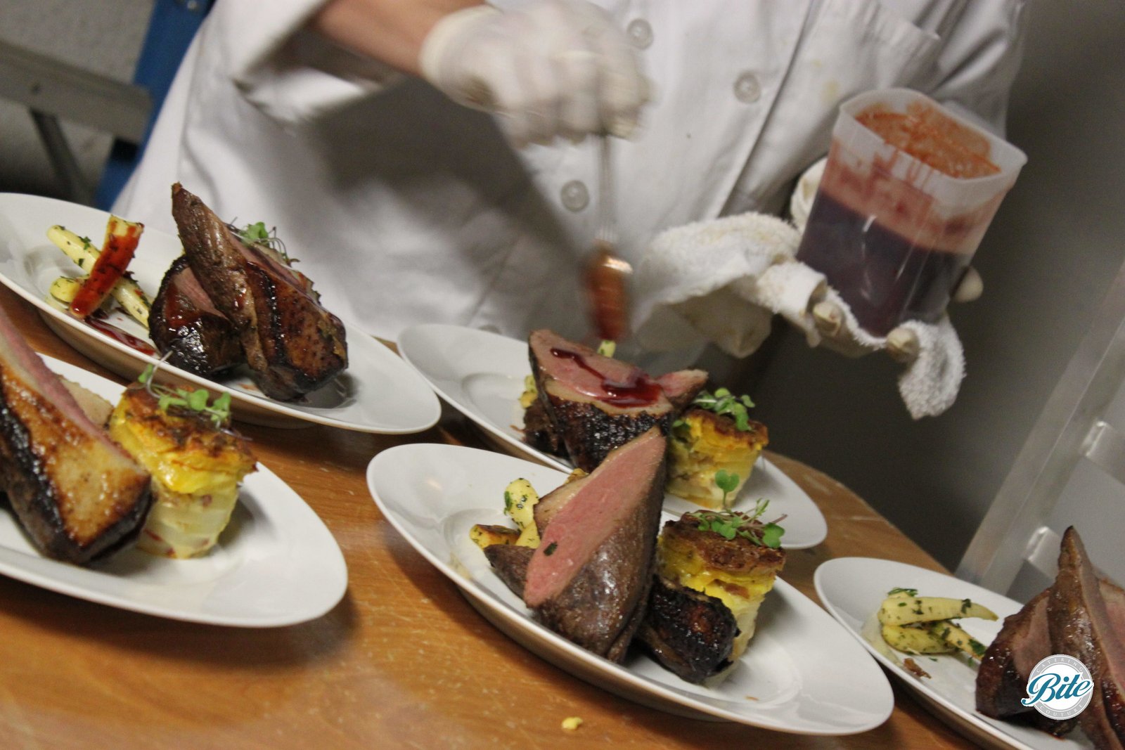 Venison Tenderloin - Adding Sauce
