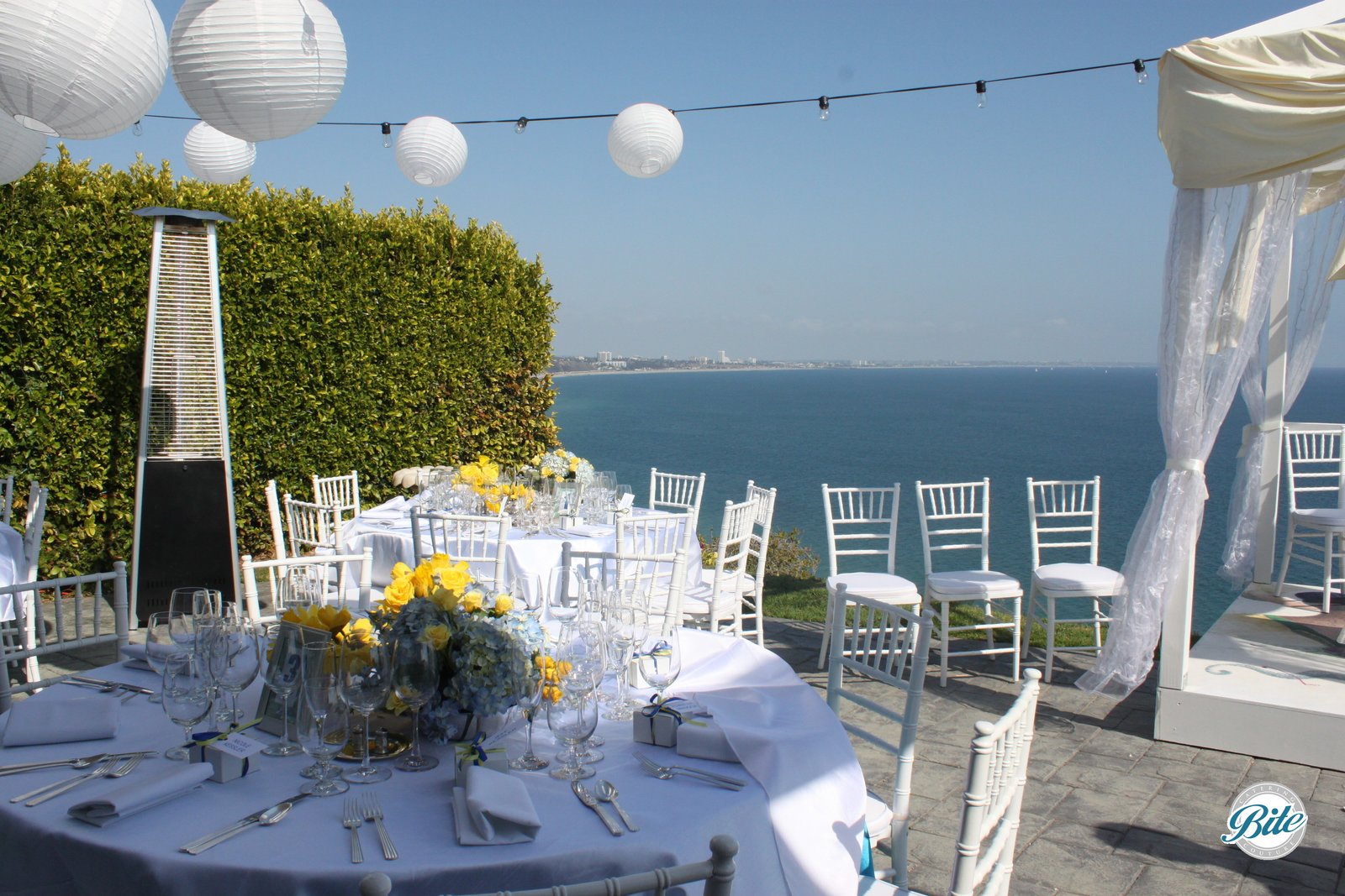 Malibu Home Backyard Wedding Reception with Ocean View