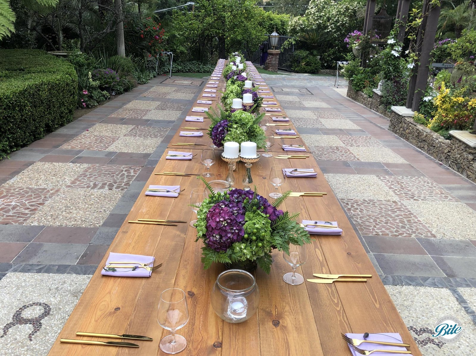 Long Table Set for Evening Reception