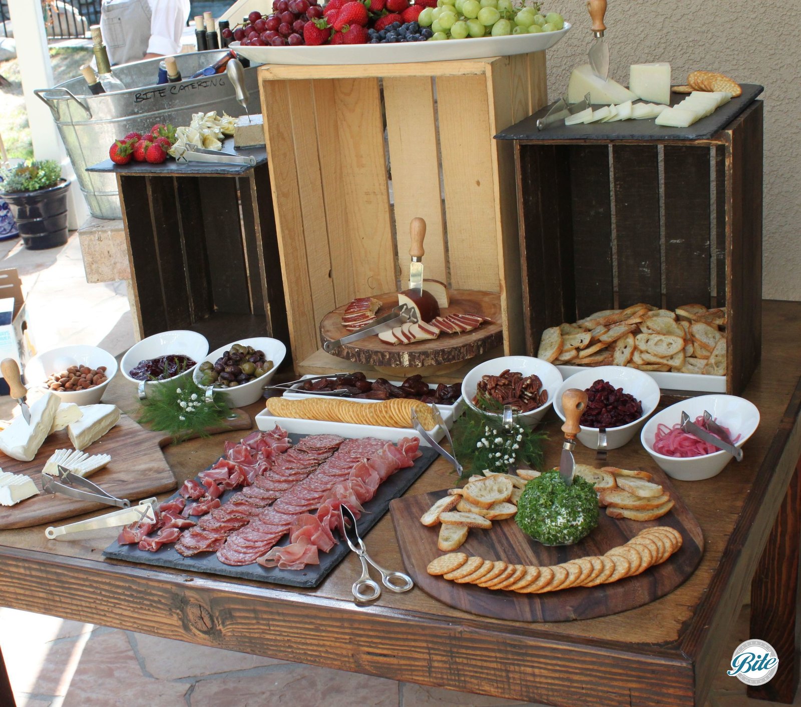 Rustic Artisan Cheese and Charcuterie Display