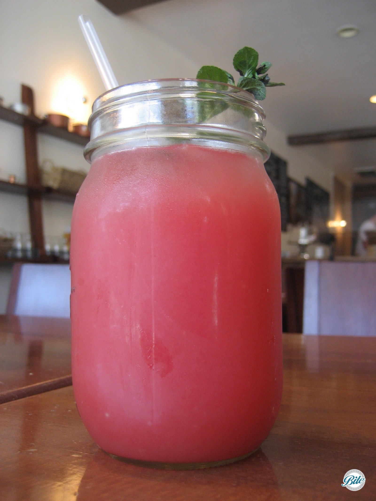Refreshing watermelon juice served in Mason Jar